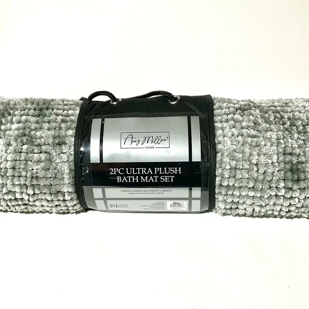 Amy Miller Home-Ultra Plush Bath Mat Set “Charcoal“